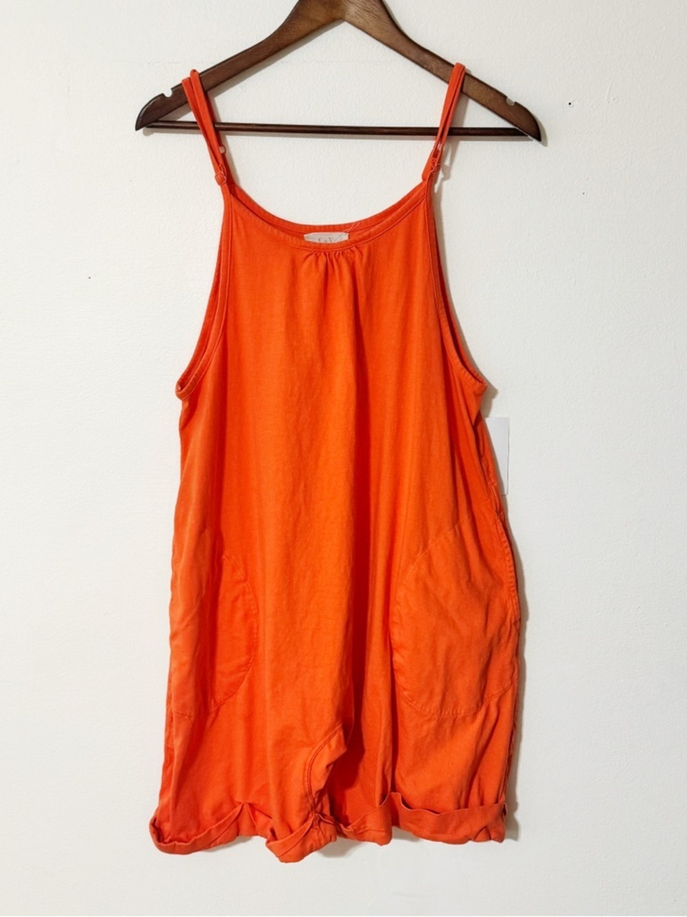 C & V Orange Sleeveless romper small - Picture 2 of 4
